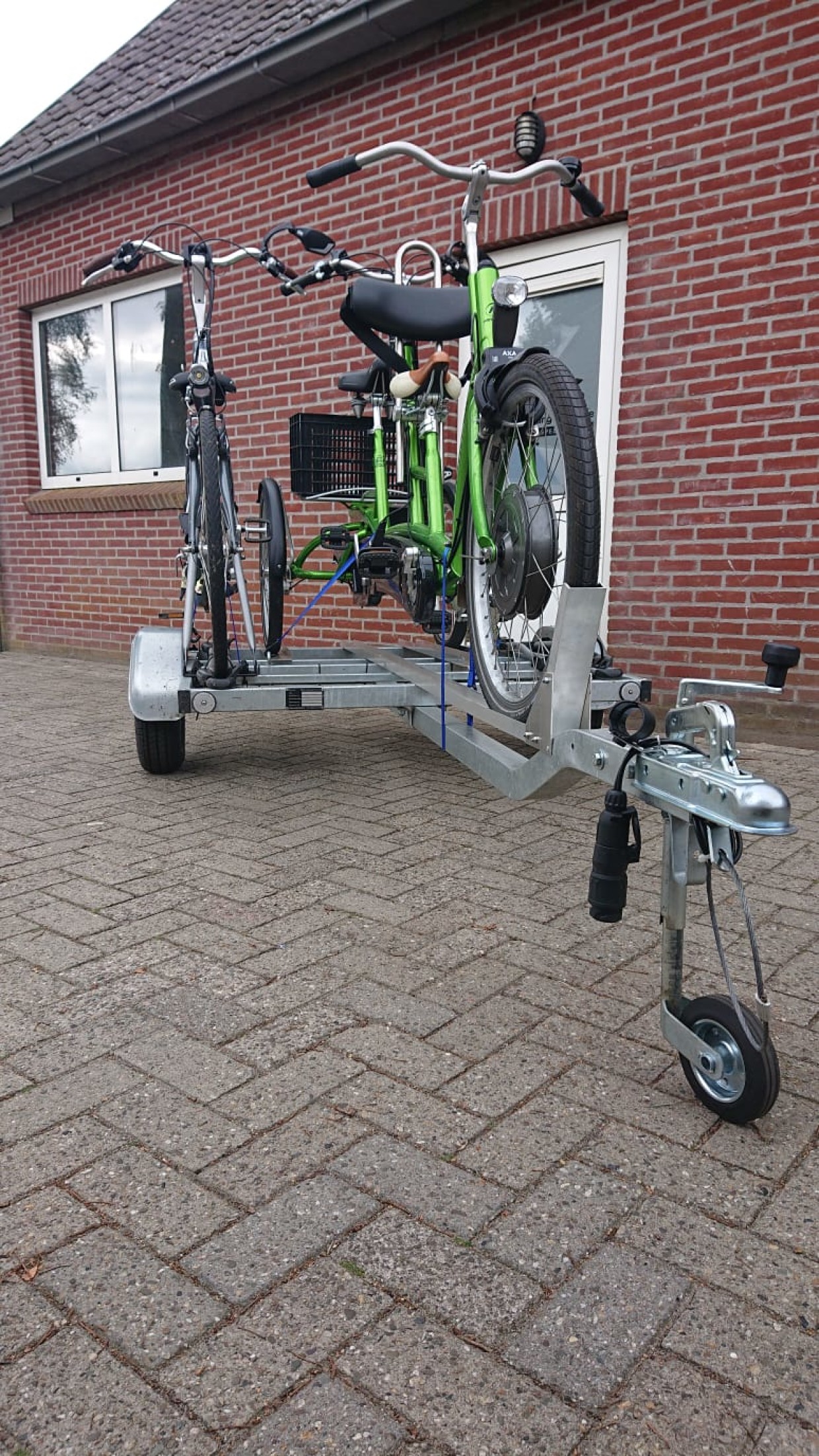 TANDEMDRIEWIELERFIETS AANHANGER