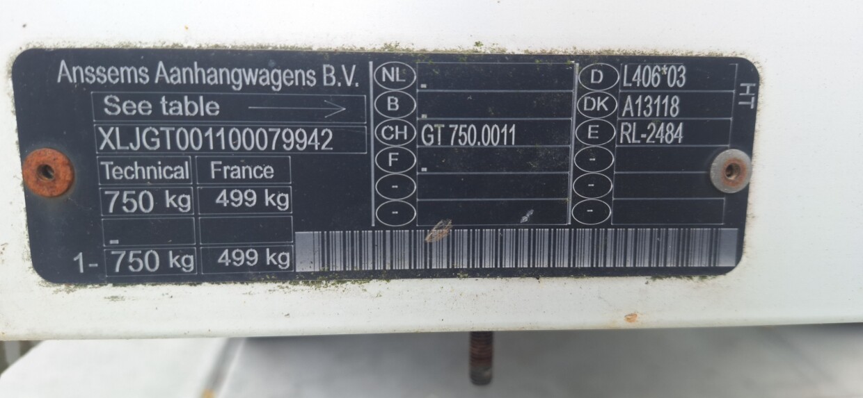 Anssems GT bagagewagen epoxy bodem 200 × 100 × 30 cm