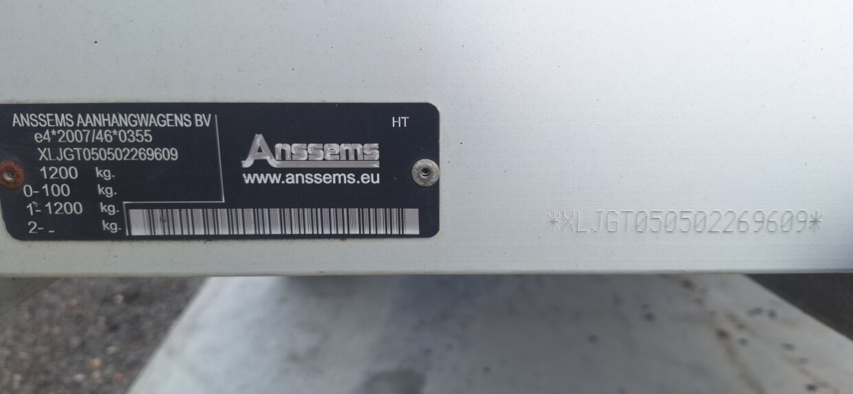 Anssems GTV bagagewagen 250 x 130 x 50 geremd 